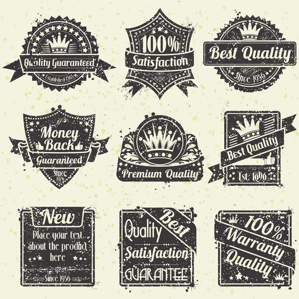 Etiquetas de calidad y garantía — Vector de stock