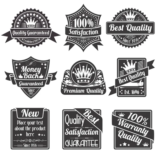 Etykiety jakości i gwarancji — Wektor stockowy