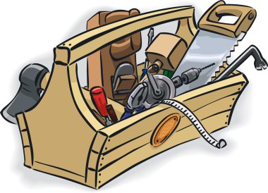 Box with tools clipart