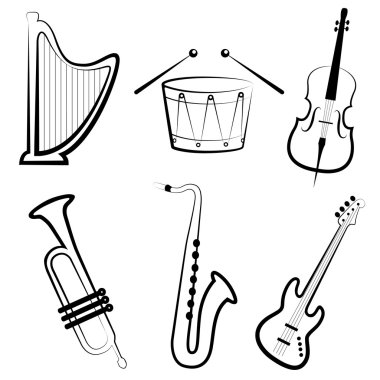 Music instruments clipart