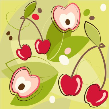 Pattern of cherry clipart