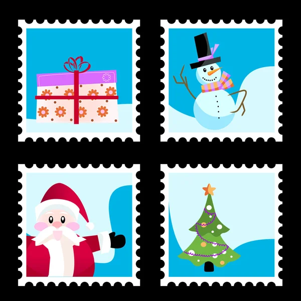 Coffret timbre de Noël — Image vectorielle