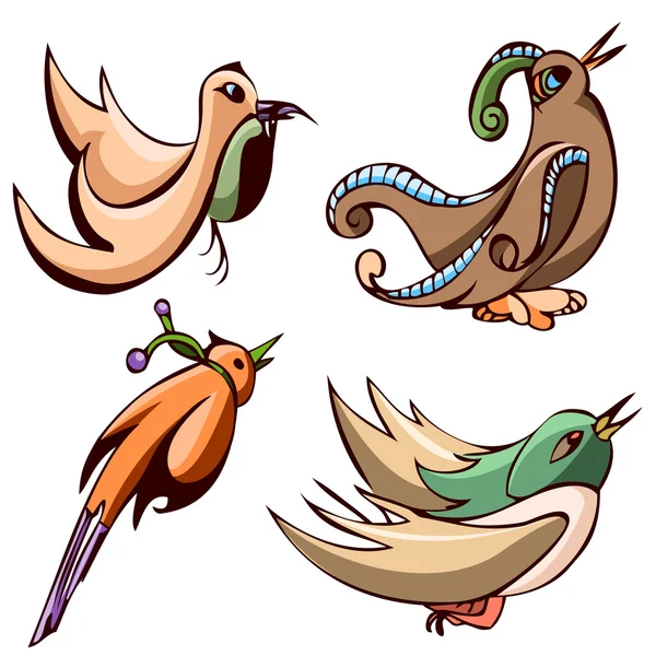 Vecteur oiseaux décoratifs — Image vectorielle