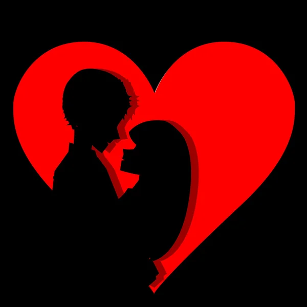 Couple dans le coeur — Image vectorielle