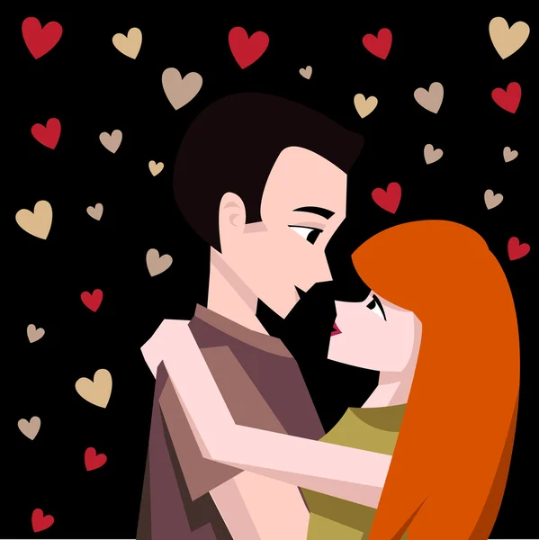 Couple avec coeur — Image vectorielle