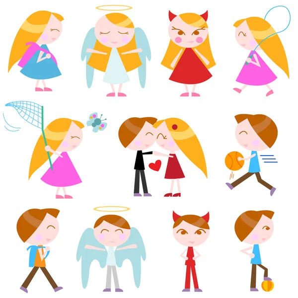 Cute cartoon kinderen vector — Stockvector