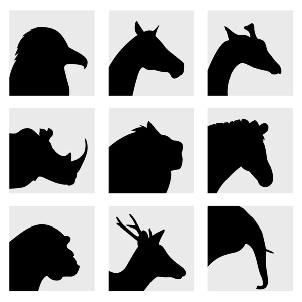 Animal head silhouette — Stock Vector