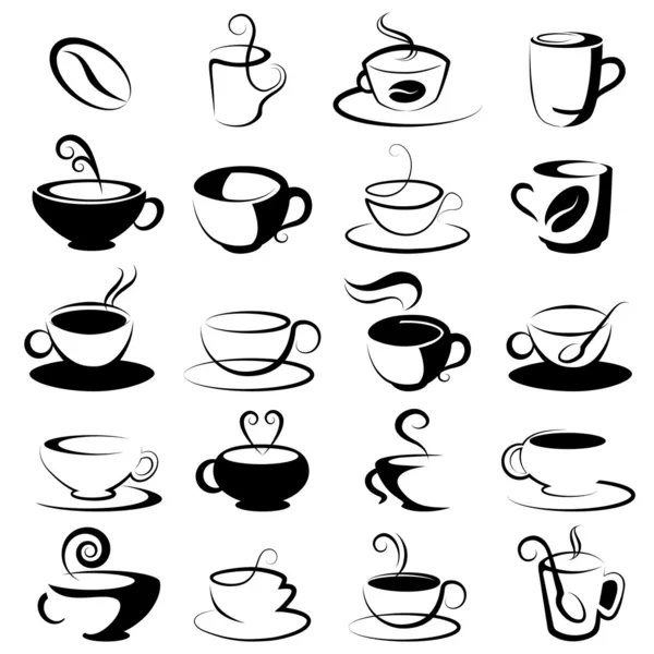 Designelemente für Kaffee und Tee — Stockvektor