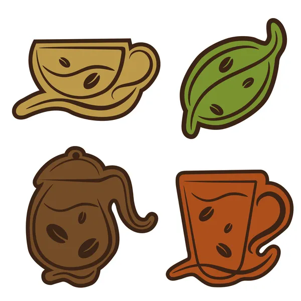 Kahve ve çay sembolleri — Stok Vektör