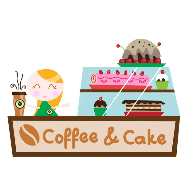 Coffee cake shop — Stock Vector