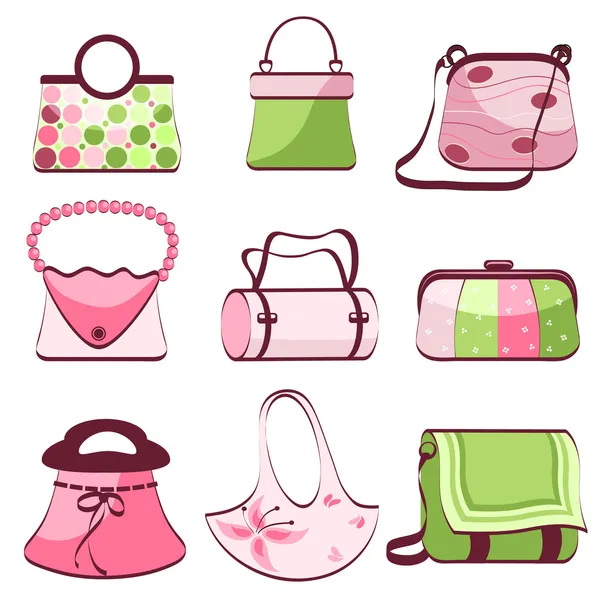 Set bolsas de mulher — Vetor de Stock