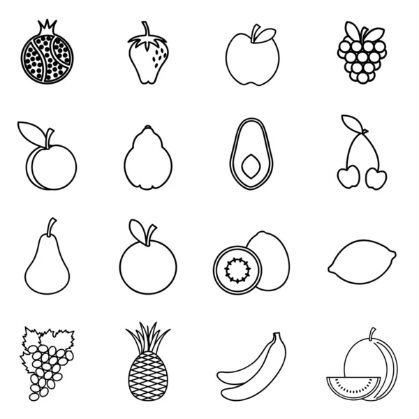 Fruit icon set — Stock Vector