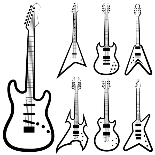 Dibujo guitarra electrica imágenes de stock de arte vectorial |  Depositphotos