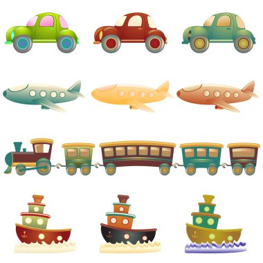 Cartoon vehicles clipart