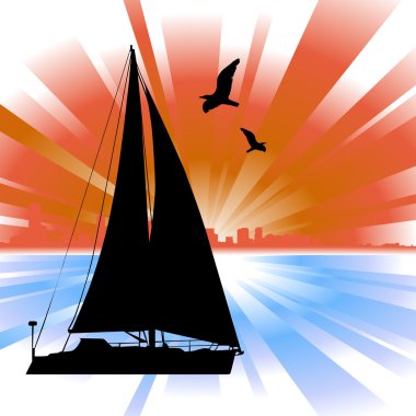 Sailing silhouette clipart