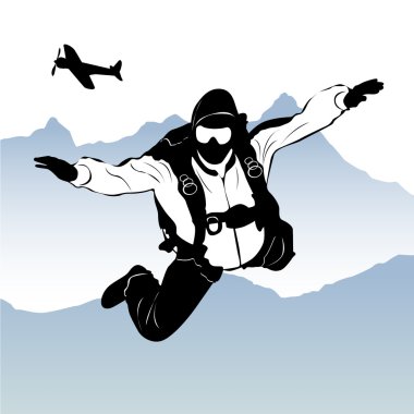 Paragliding silhouette clipart