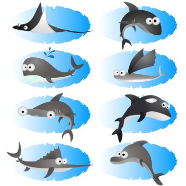 Cartoon fishes clipart