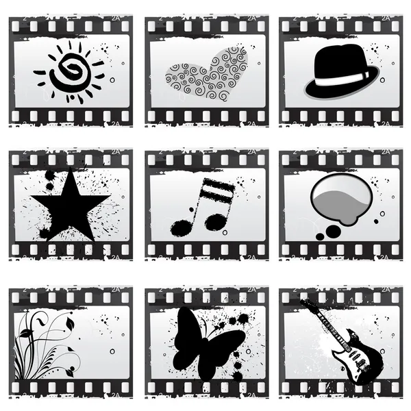 Film with symbols — Stock Vector