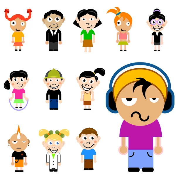 Cartoon children character set — Stock Vector