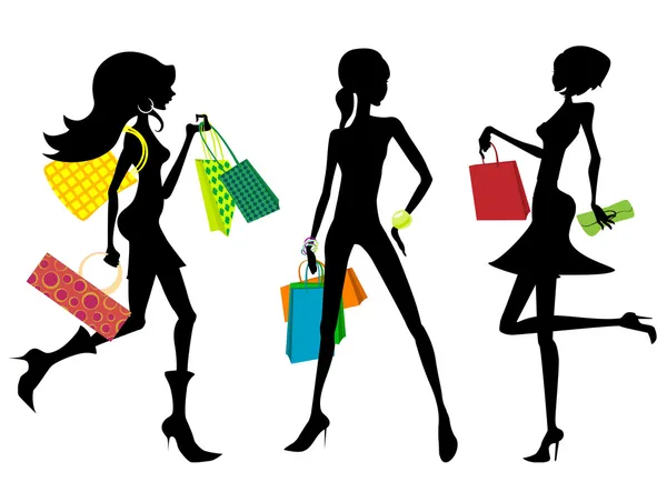 Shopping Vrouw — Stockvector