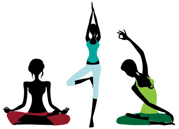 Set di design yoga — Vettoriale Stock