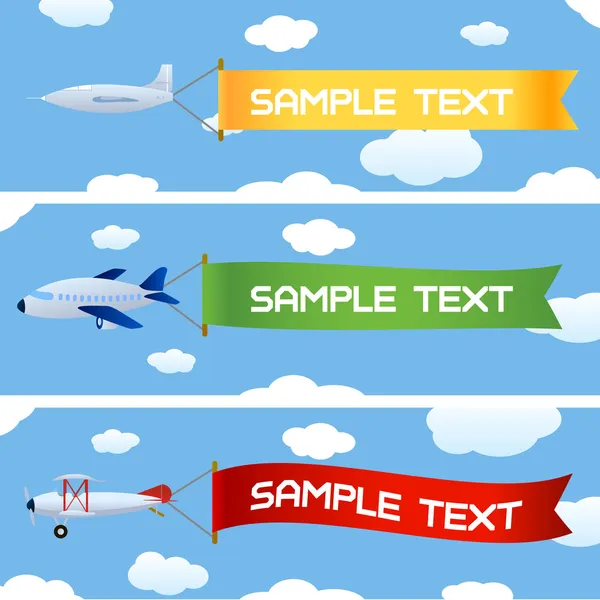 Avions avec message — Image vectorielle