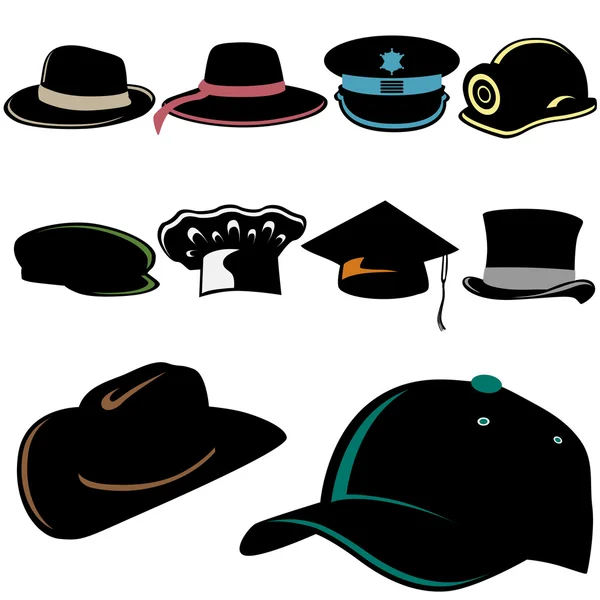 Набор шляп — стоковый вектор
