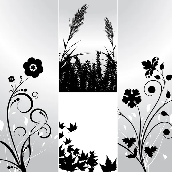 Diseños florales — Vector de stock