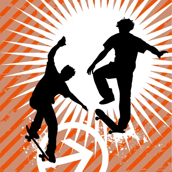 Силуэт скейтбординга — стоковый вектор