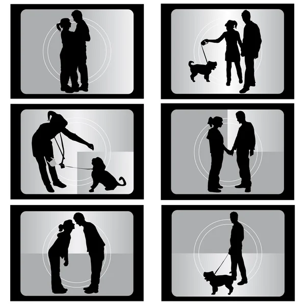 Couple with film — Stock Vector