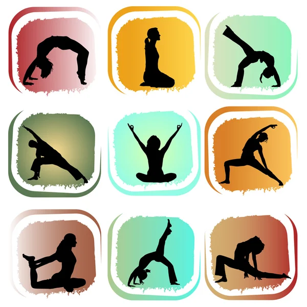 Set di yoga — Vettoriale Stock