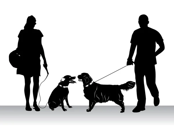 Cani da passeggio — Vettoriale Stock