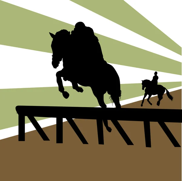 Equestrian silhouette — Stock Vector