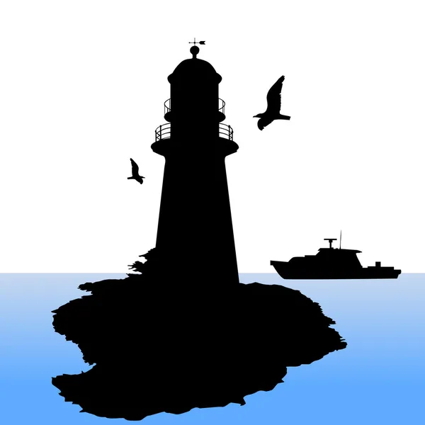 Silhouette du phare — Image vectorielle