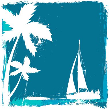 Tropical sailing clipart