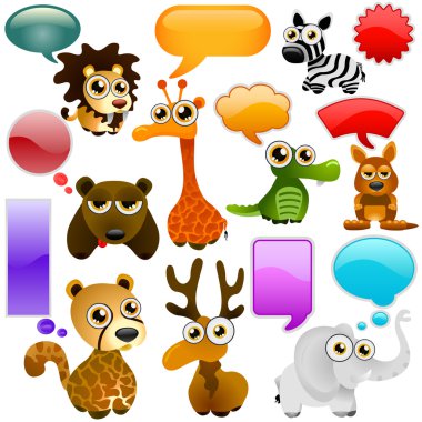 Cartoon wild animals clipart