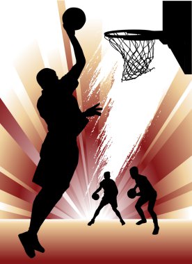Basketball silhouette design clipart