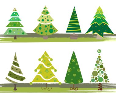 Pine tree set clipart