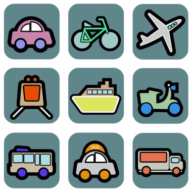 Vehicle icons clipart