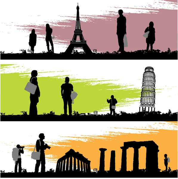 Tourism silhouette — Stock Vector