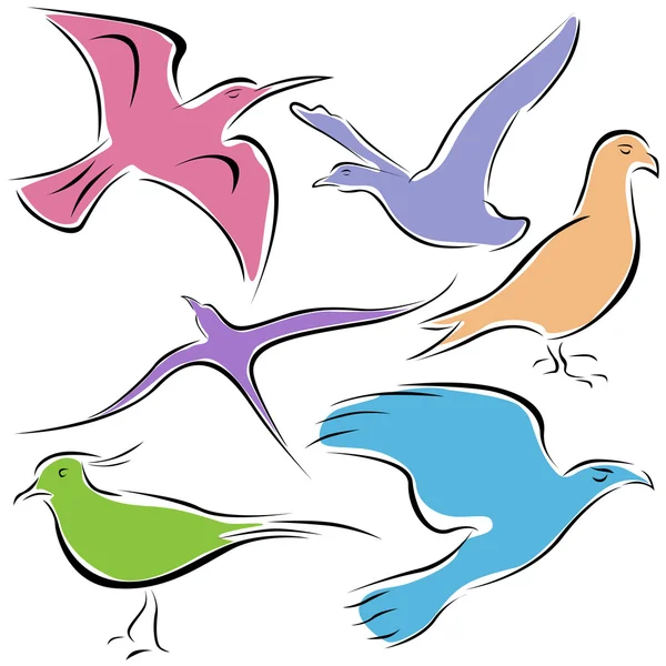 Pássaro decorativo — Vetor de Stock