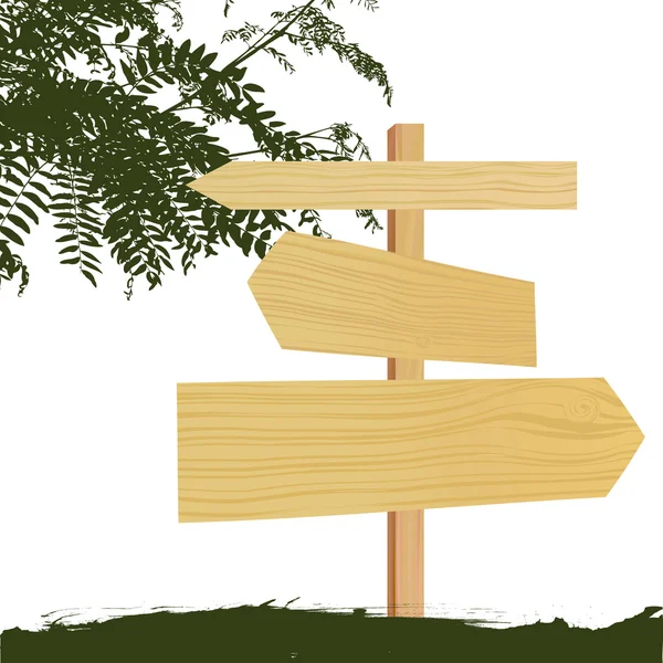 Dřevo symbol s flóra — Stockový vektor