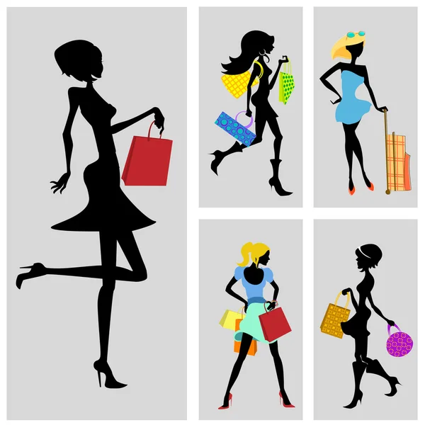 Mujer de compras — Archivo Imágenes Vectoriales