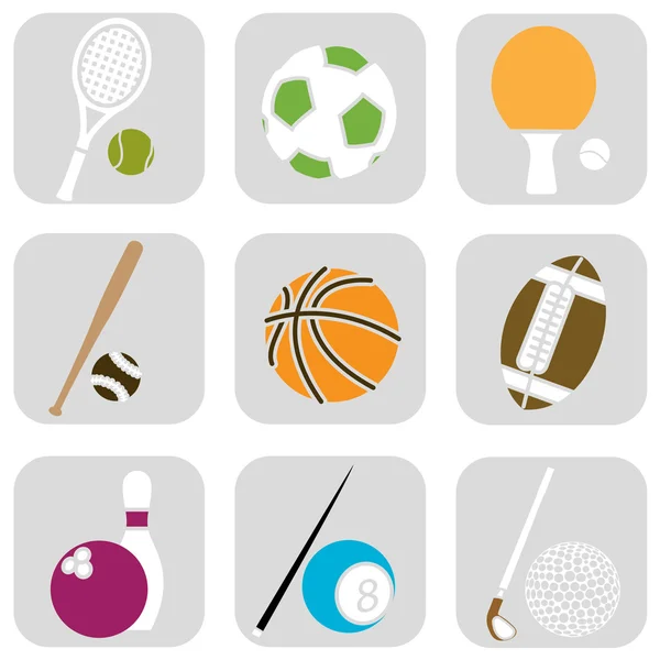Sportovní míč ikony — Stockový vektor