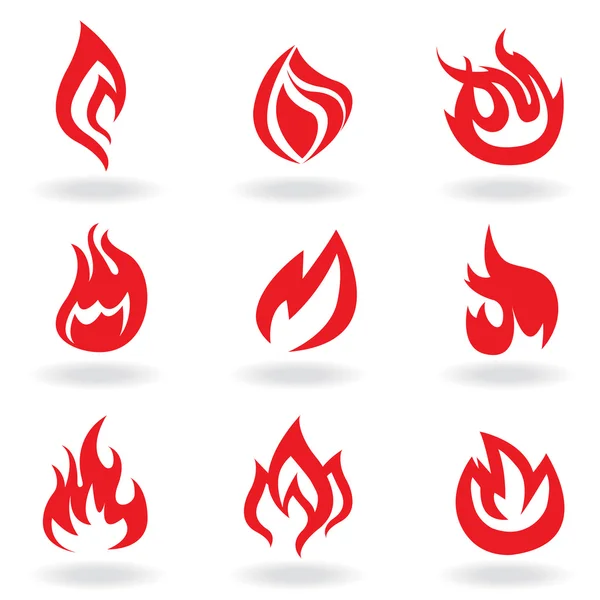 Φωτιά σύμβολα — Διανυσματικό Αρχείο