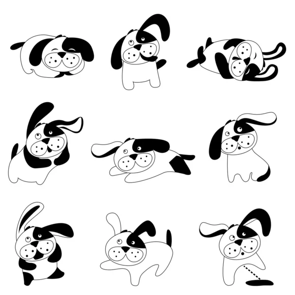 Juego de perro de dibujos animados — Archivo Imágenes Vectoriales