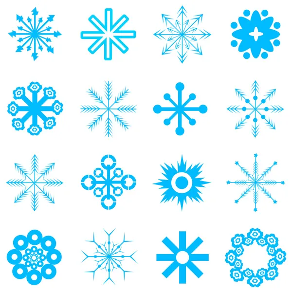 Symboly sněhové vločky — Stockový vektor