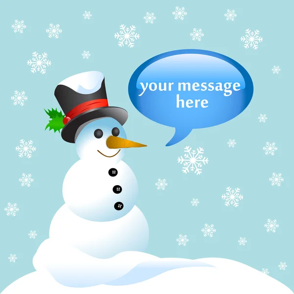 Snowman Mensagem — Vetor de Stock