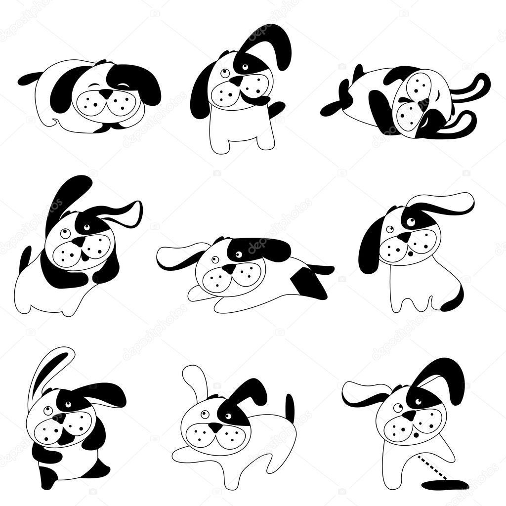 Cartoon dog set