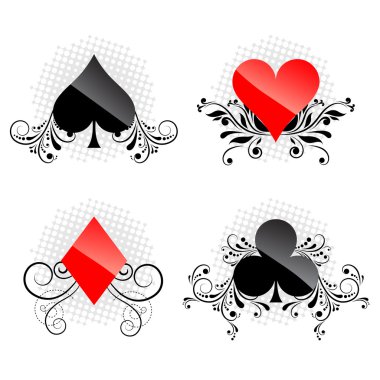 Decorative card symbols clipart